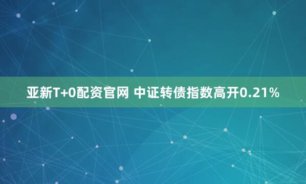 亚新T+0配资官网 中证转债指数高开0.21%